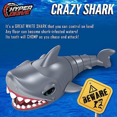 Hyper Drive Crazy Shark Remote Control Toy with Realistic Chomping & Tail Motion