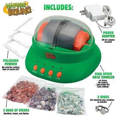 Nature Bound Rock Tumbler Starter Kit With Polishing Powder & 2 Rings