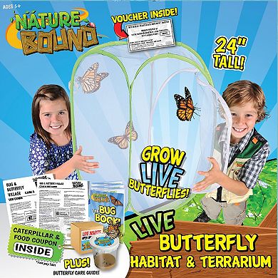 Nature Bound Butterfly Habitat & Terrarium - Live Insect Growing Kit, 24-Inch Net