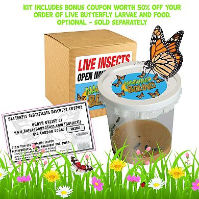 Nature Bound Butterfly Habitat & Terrarium - Live Insect Growing Kit, 24-Inch Net
