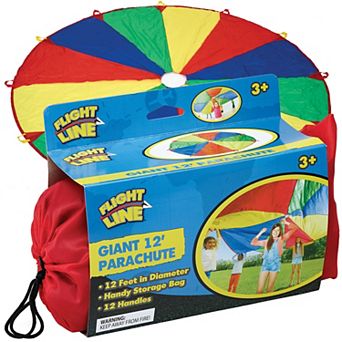 Flight Line Giant 12-Foot Parachute With 12 Handles & Storage Bag