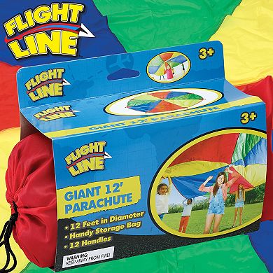 Flight Line Giant 12-Foot Parachute With 12 Handles & Storage Bag
