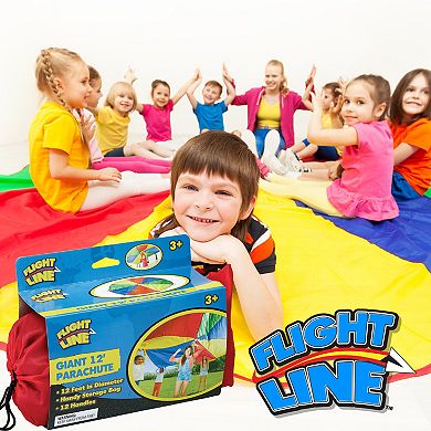 Flight Line Giant 12-Foot Parachute With 12 Handles & Storage Bag