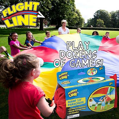Flight Line Giant 12-Foot Parachute With 12 Handles & Storage Bag