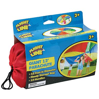 Flight Line Giant 12-Foot Parachute With 12 Handles & Storage Bag