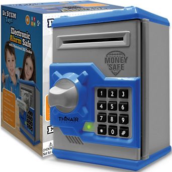 Dr. STEM Electronic Alarm Safe with Motorized Bill Feeder & Coin Slot