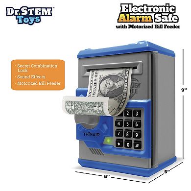 Dr. STEM Electronic Alarm Safe with Motorized Bill Feeder & Coin Slot