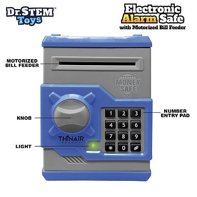 Dr. STEM Electronic Alarm Safe with Motorized Bill Feeder & Coin Slot
