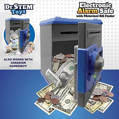 Dr. STEM Electronic Alarm Safe with Motorized Bill Feeder & Coin Slot
