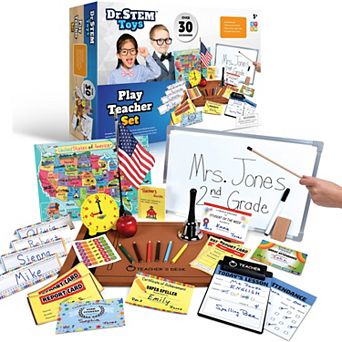 Dr. STEM Play Teacher Set - School & Classroom Roleplay with White Board & Accessories