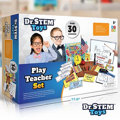 Dr. STEM Play Teacher Set - School & Classroom Roleplay with White Board & Accessories