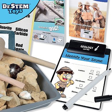 Dr. STEM Discovery Dig 21-Piece Rock & Mineral Excavation Set