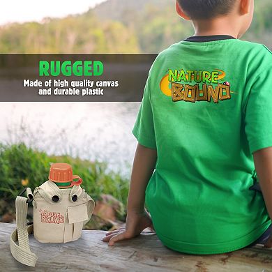 Nature Bound Canteen - 16 oz. Scout-Styled Water Hydration Container & Snap-On Canvas Cover Carrier