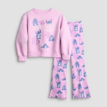 Girls 4-12 Jumping Beans® Disney's Lilo & Stitch Flower Power Pullover Sweater & Flare Legging Set