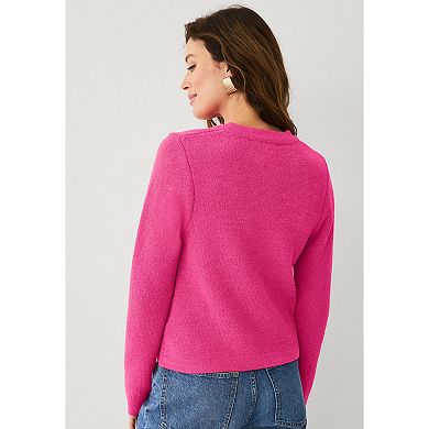 ellos Plus Size Boxy Gold Button Front Cardigan