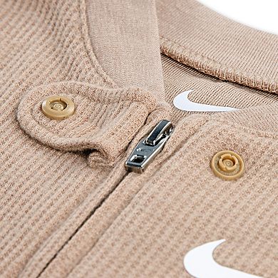 Newborn Baby Nike Waffle Knit Long Sleeve Footed Coverall