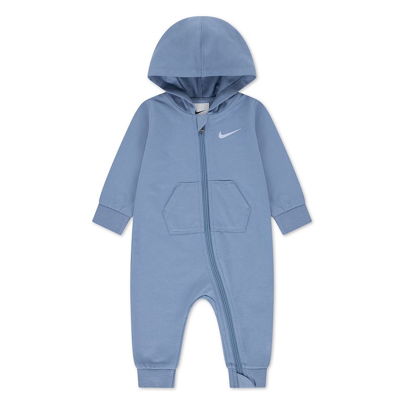Newborn Baby Nike Essentials French Terry Hooded Long Sleeve Zip Up Coverall, Kids Unisex, 