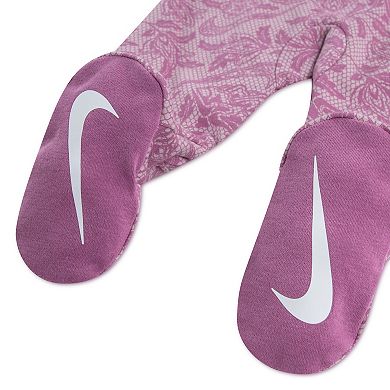 Newborn Baby Girls Nike Lace It Up Footed Coverall