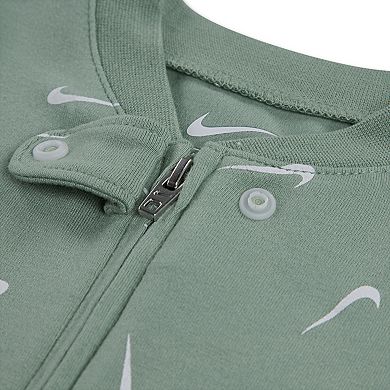 Newborn Baby Nike Printed Swoosh Footed Coverall