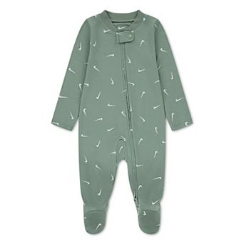 Newborn Baby Nike Printed Swoosh Footed Coverall