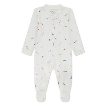 Newborn Baby Nike Printed Swoosh Footed Coverall