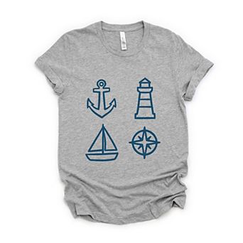 Anchor Lighthouse Boat Compass - Women's Short Sleeve Graphic T-Shirt