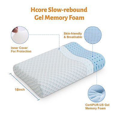 Queen Size-Memory Foam Pillow-1 Pack, Medium Firm Support & Breathable Fabric, Dual-Certified, Great