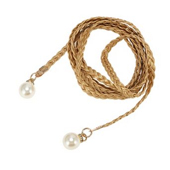 Pearl Braiding Woven Rope Belt 1 pc