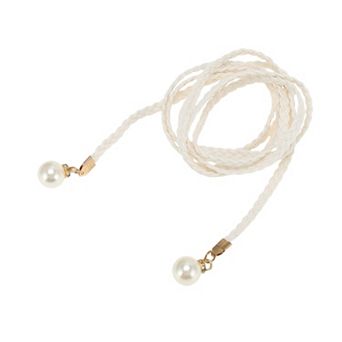 Pearl Braiding Woven Rope Belt 1 pc