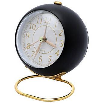 Planet Design Desk Alarm Clock Minimalist Metal Frame Non-Tick Perfect for Study 4.1" x 2.5" x 3.5"