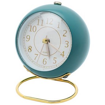 Planet Design Desk Alarm Clock Minimalist Metal Frame Non-Tick Perfect for Study 4.1" x 2.5" x 3.5"