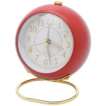 Planet Design Desk Alarm Clock Minimalist Metal Frame Non-Tick Perfect for Study 4.1" x 2.5" x 3.5"