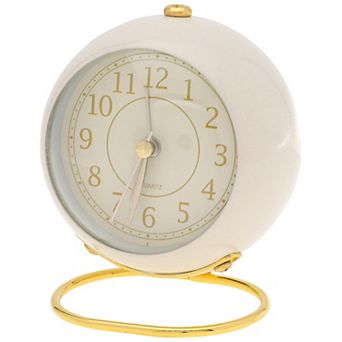 Planet Design Desk Alarm Clock Minimalist Metal Frame Non-Tick Perfect for Study 4.1" x 2.5" x 3.5"