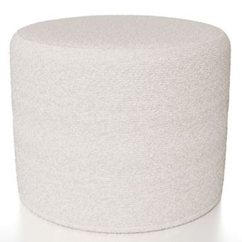 ZICOTO Boucle Pouf Ottoman Cozy Foot Rest to Elevate Your Living Room Decor with Comfort & Charm