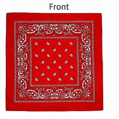 6 Pack Paisley Bandanas, 21x21 Inches, 100% Cotton, Multi Color