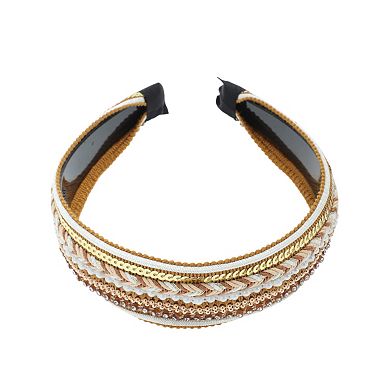 Faux Pearls Sequins Headband for Women 1 Pc
