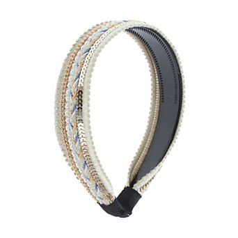 Faux Pearls Sequins Headband for Women 1 pc