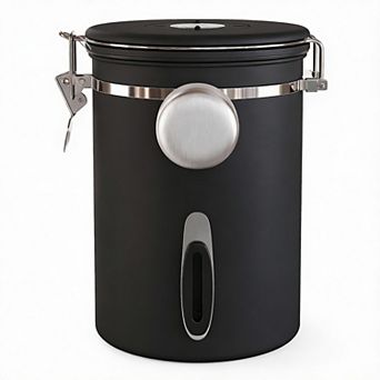 22oz Airtight Stainless Steel Coffee Canister with Window & Date Tracker