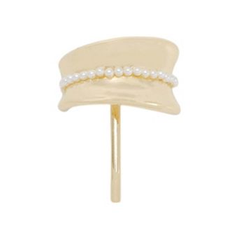 Glossy Faux Pearl Ponytail Buckle Hair Clip for Women