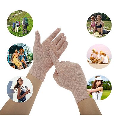 Ditsy Floral Lace Sunblock Mittens for Women 1 Pair
