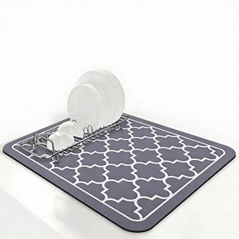 Super Absorbent Dish Drying Mat, 15"x18", Easy Clean, Grey