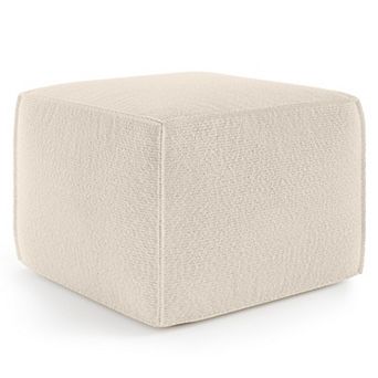 ZICOTO Boucle Pouf Ottoman & Foot Rest Lightweight Round Foot Stool for Living Room