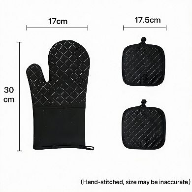 4-piece Heat Resistant Silicone Oven Mitts & Pot Holders Set