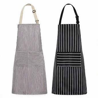 2 Pack Kitchen Cooking Aprons, Adjustable Bib Soft Chef Apron with 2 Pockets for Men Women