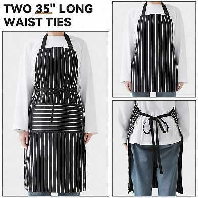 2 Pack Kitchen Cooking Aprons, Adjustable Bib Soft Chef Apron with 2 Pockets for Men Women