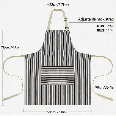 2 Pack Kitchen Cooking Aprons, Adjustable Bib Soft Chef Apron with 2 Pockets for Men Women