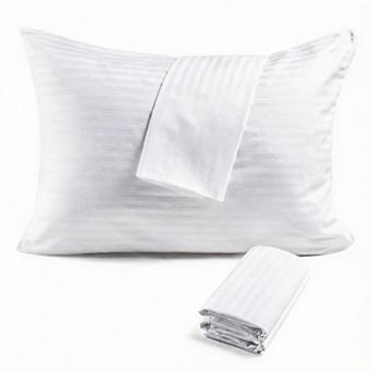 600TC Cotton Pillow Protectors 4 Pack, Machine Washable, Durable Zipper
