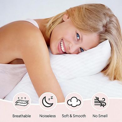 600TC Cotton Pillow Protectors 4 Pack, Machine Washable, Durable Zipper