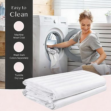 600TC Cotton Pillow Protectors 4 Pack, Machine Washable, Durable Zipper