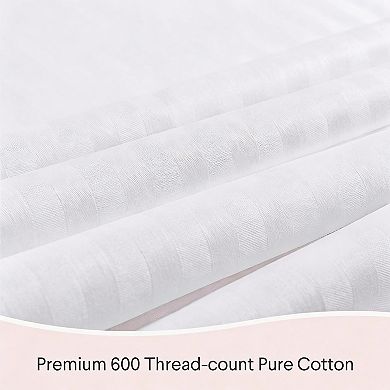 600TC Cotton Pillow Protectors 4 Pack, Machine Washable, Durable Zipper